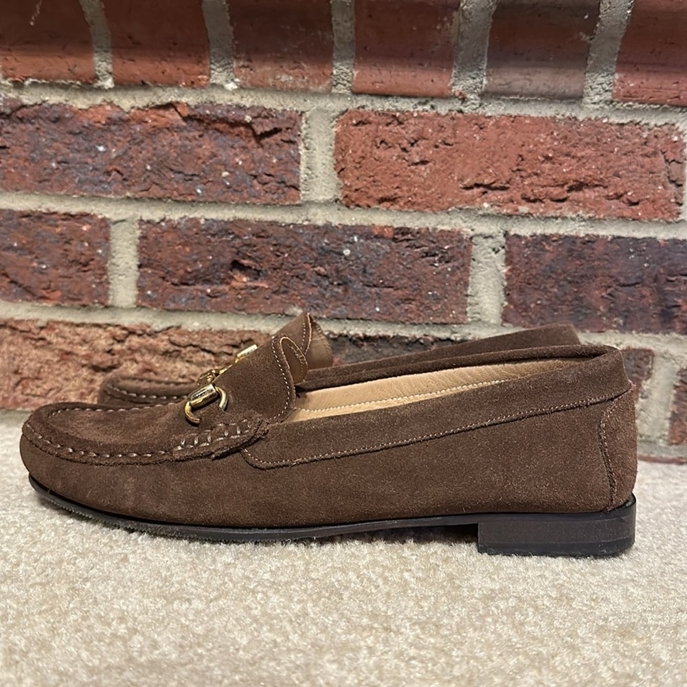 Women’s SZ 39 Shipton & Heneage brown suede/leather loafer - Picture 3 of 7